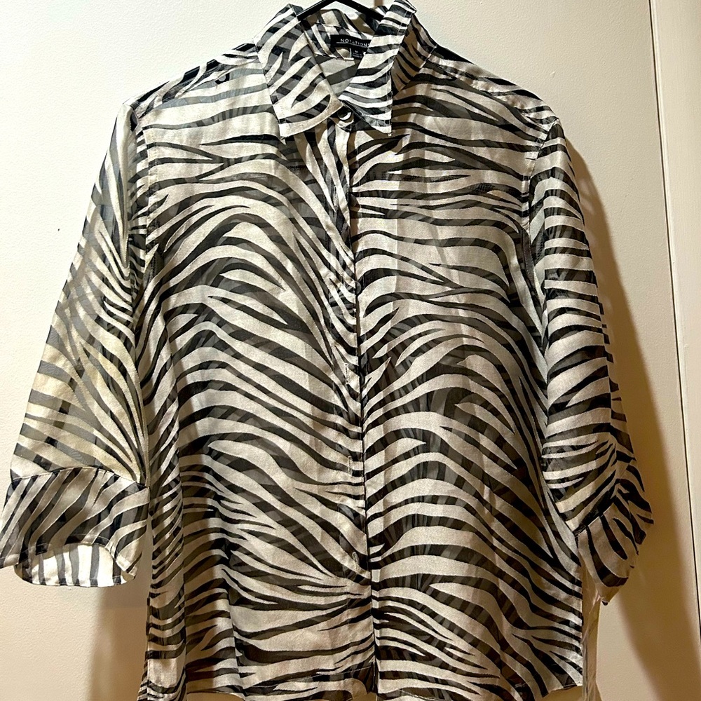 Notations Sheer Shirt Blouse